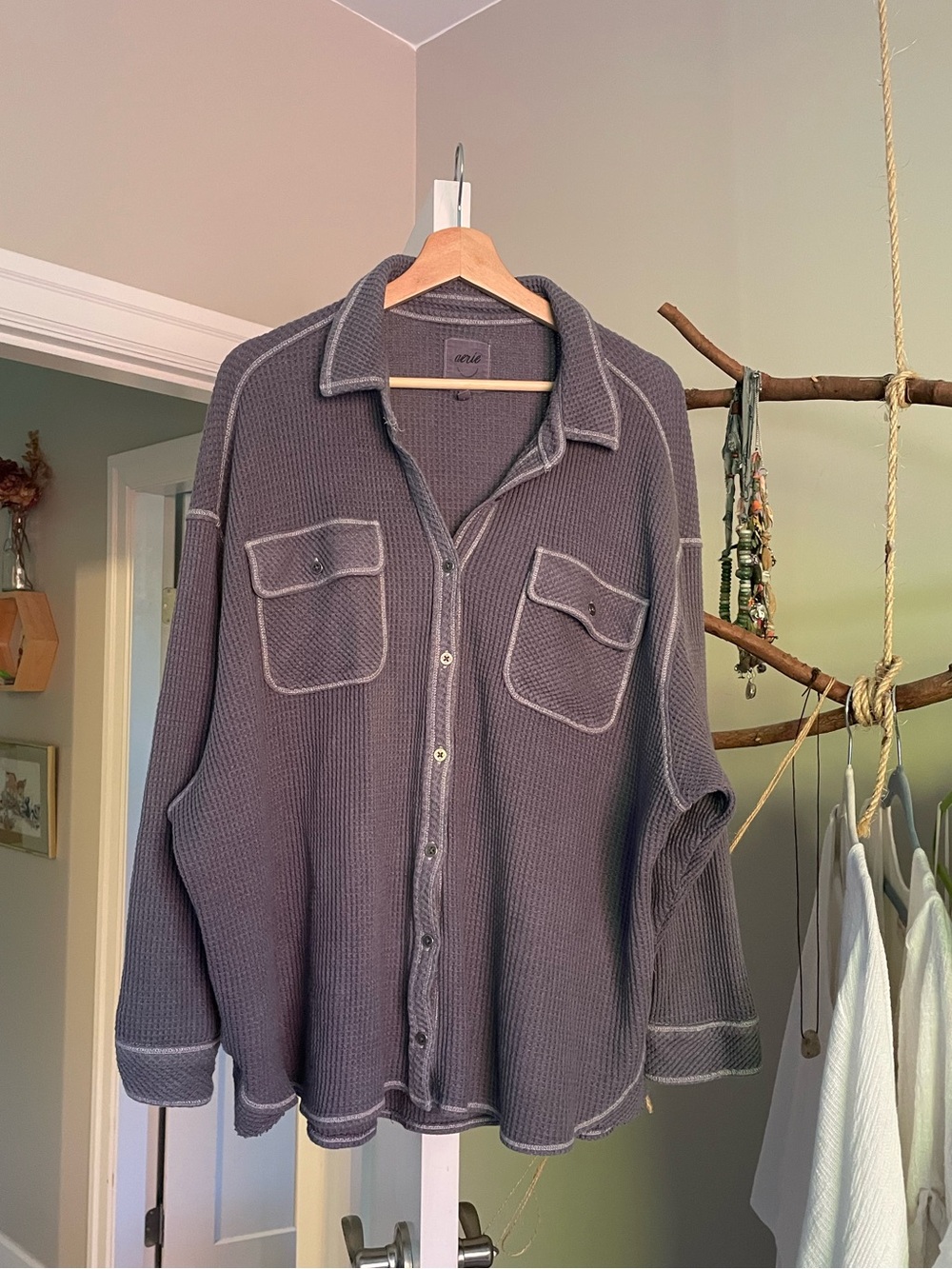Aerie LumberJane Waffle Shirt - oversized